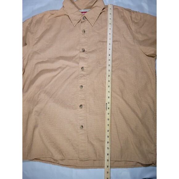 Wrangler Shirt Mens XL Button Up Orange White Micro Houndstooth Cotton - Picture 9 of 9
